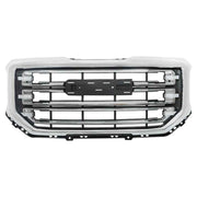 DURAFORCE Front Upper Grille For GMC Sierra 1500 16-2018 19 Chrome Grill Horizontal Billet