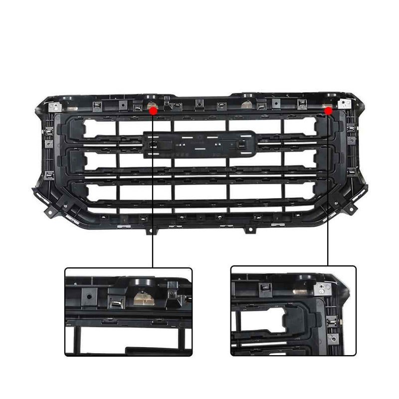 DURAFORCE Front Upper Grille For GMC Sierra 1500 16-2018 19 Chrome Grill Horizontal Billet