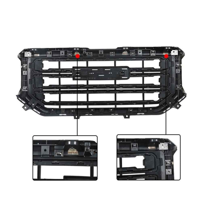 DURAFORCE Front Upper Grille For GMC Sierra 1500 16-2018 19 Chrome Grill Horizontal Billet