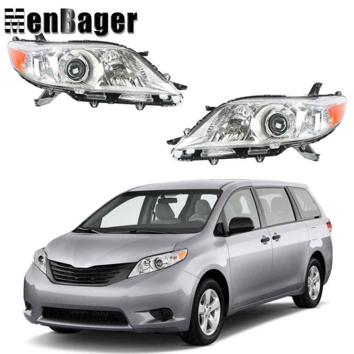DURAFORCE Headlight Halogen Headlamps Assembly For 2011-2020 Toyota Sienna Right&Left Side
