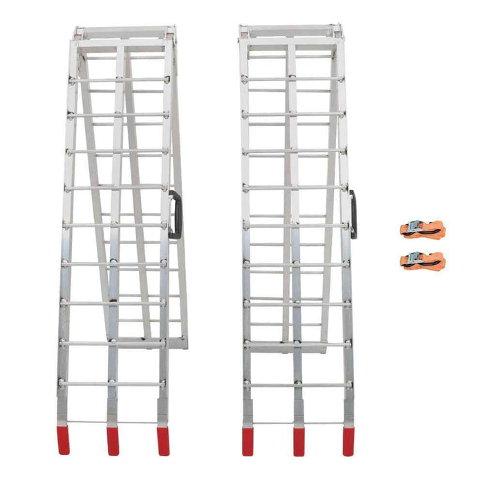 DURAFORCE For Truck Motorcycle Lawn Mower 2pcs ATV UTV 7.5' Aluminum Folding Loading Ramps