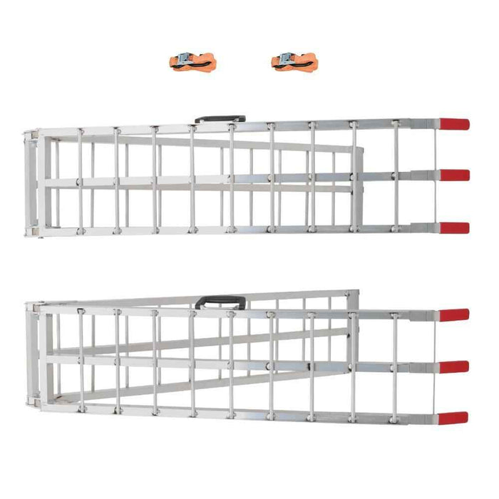 DURAFORCE For Truck Motorcycle Lawn Mower 2pcs ATV UTV 7.5' Aluminum Folding Loading Ramps