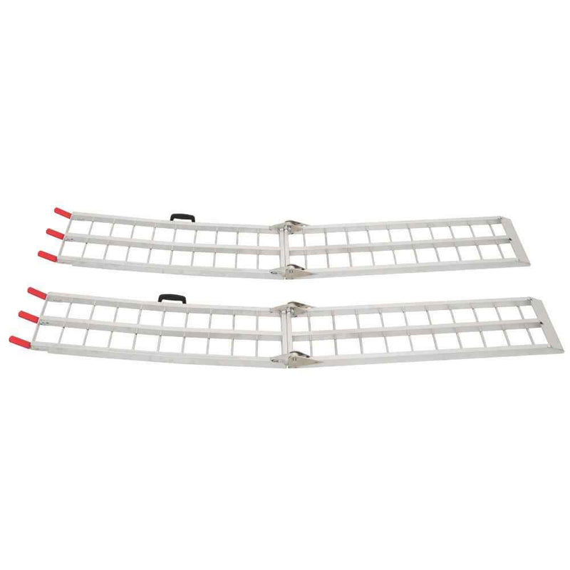DURAFORCE For Truck Motorcycle Lawn Mower 2pcs ATV UTV 7.5' Aluminum Folding Loading Ramps