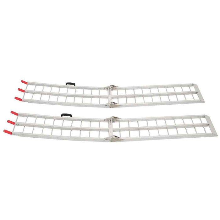 DURAFORCE For Truck Motorcycle Lawn Mower 2pcs ATV UTV 7.5' Aluminum Folding Loading Ramps