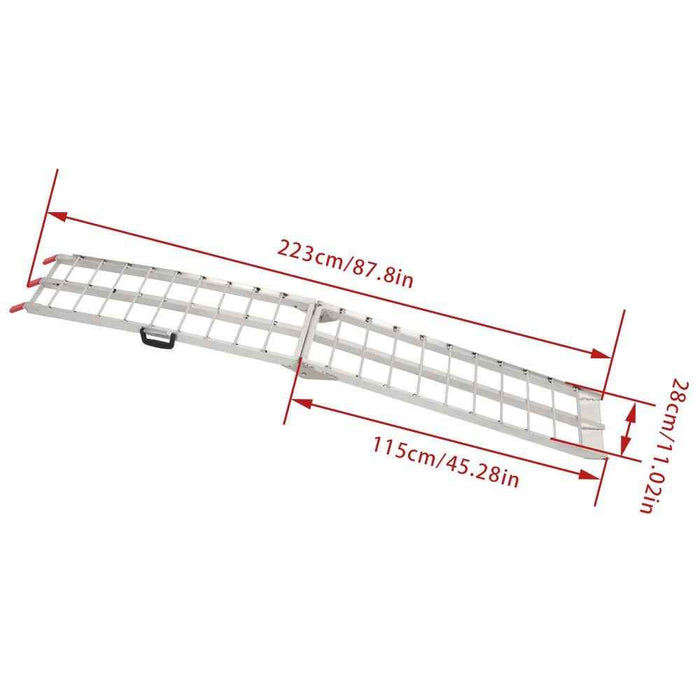 DURAFORCE For Truck Motorcycle Lawn Mower 2pcs ATV UTV 7.5' Aluminum Folding Loading Ramps