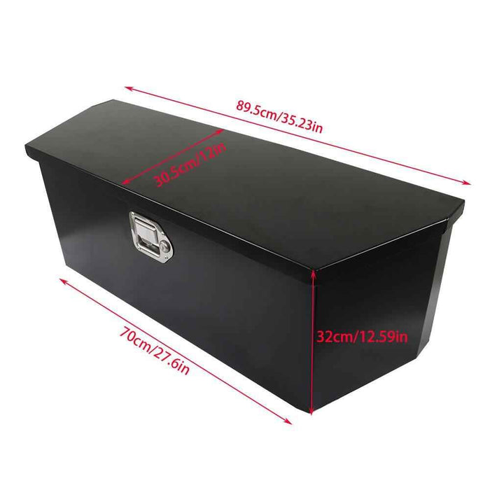 DURAFORCE 35Inch BLACK STEEL TRAILER TONGUE TOOL BOX 35'' x 12.2'' x 11.8''FOR UNIVERSAL