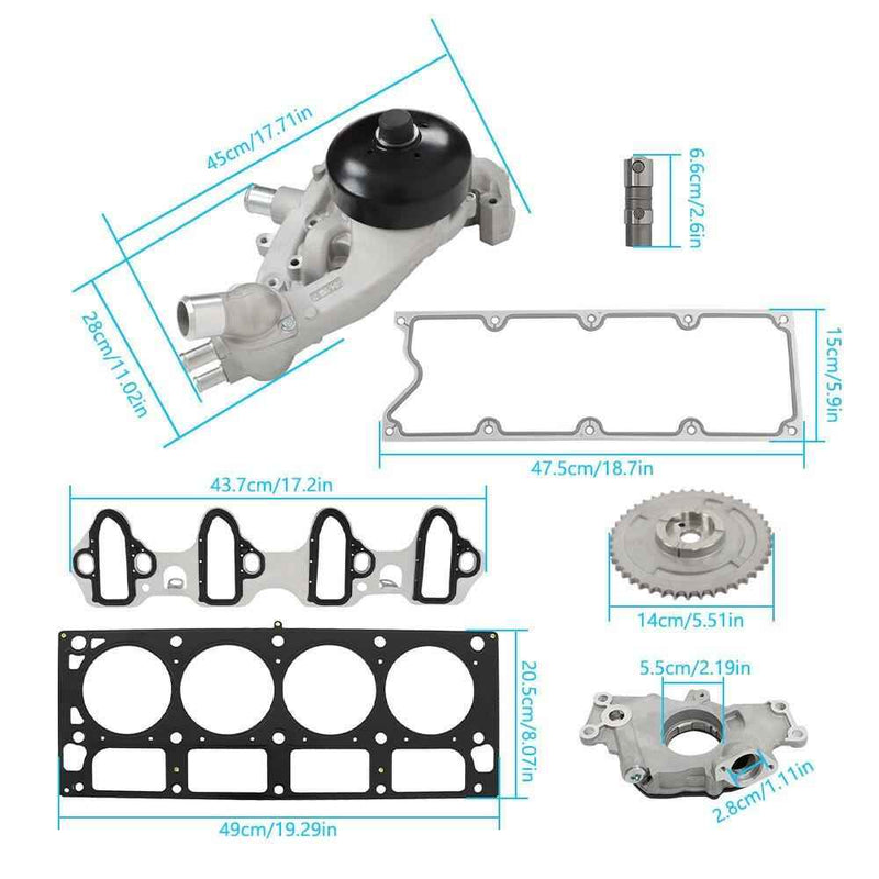 DURAFORCE For Chevrolet GM 2005-14 AFM Lifter Camshaft Head Gasket Head Bolts Lifters Kit