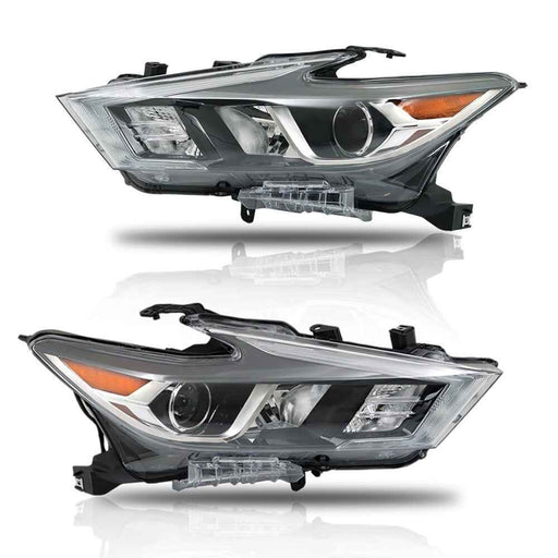 DURAFORCE Headlight Headlamp For 2016-2018 Nissan Maxima W/O Bulbs Driver&Passenger Side