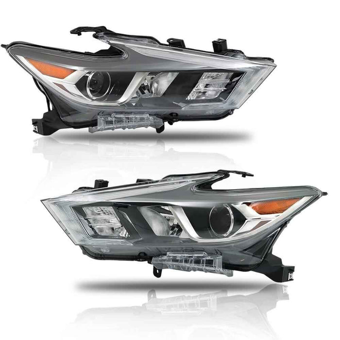 DURAFORCE Headlight Headlamp For 2016-2018 Nissan Maxima W/O Bulbs Driver&Passenger Side