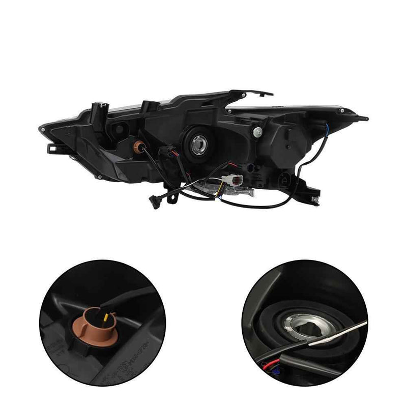 DURAFORCE Headlight Headlamp For 2016-2018 Nissan Maxima W/O Bulbs Driver&Passenger Side