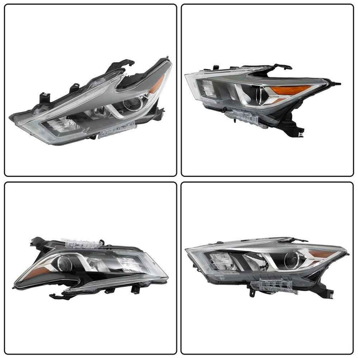 DURAFORCE Headlight Headlamp For 2016-2018 Nissan Maxima W/O Bulbs Driver&Passenger Side