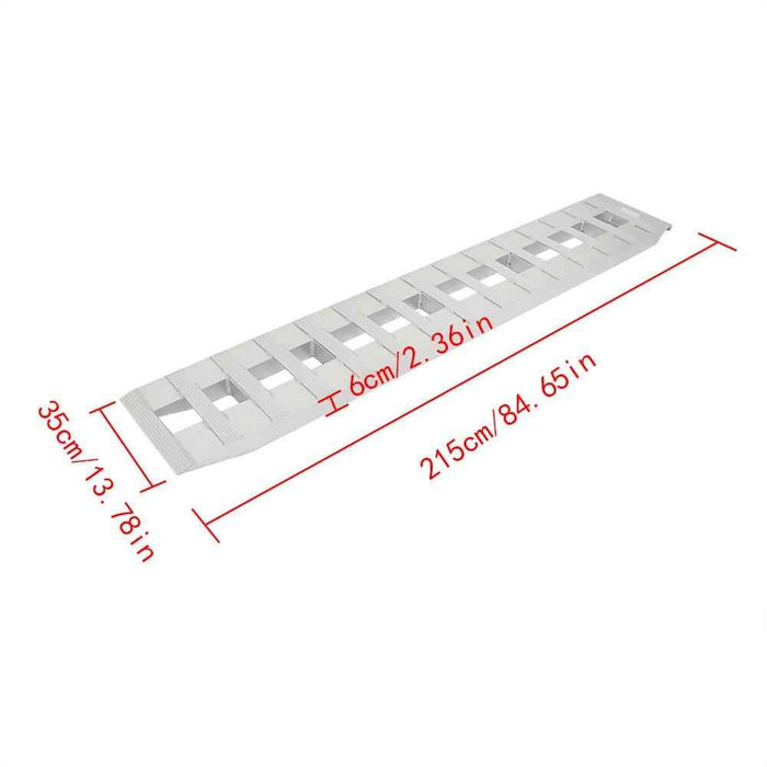DURAFORCE NEW 84" x14" Aluminum Ramps 2 Pcs 6000Lbs Car Trailer Truck Hook End