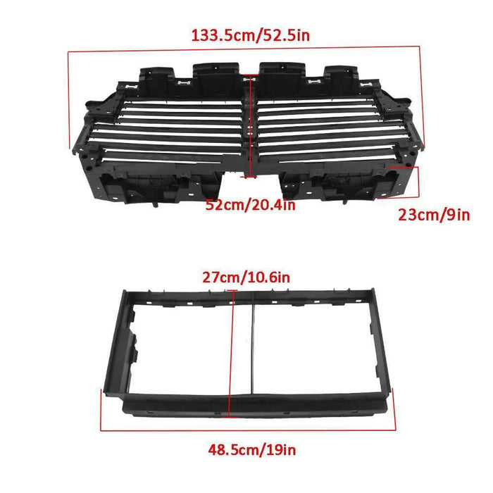 DURAFORCE Upper＋Lower Radiator Grille Shutter Assembly W/o Motor Fit For 18-20 Ford F150