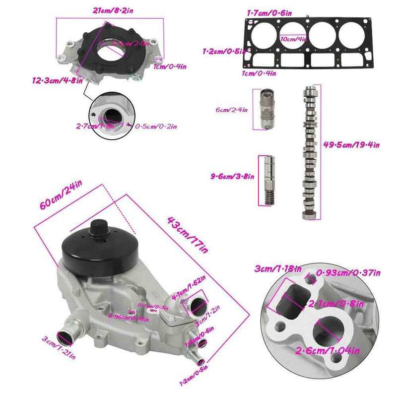 DURAFORCE For Chevrolet Silverado GMC 5.3 AFM DOD Lifters Camshaft Kit Oil Pump Water Pump
