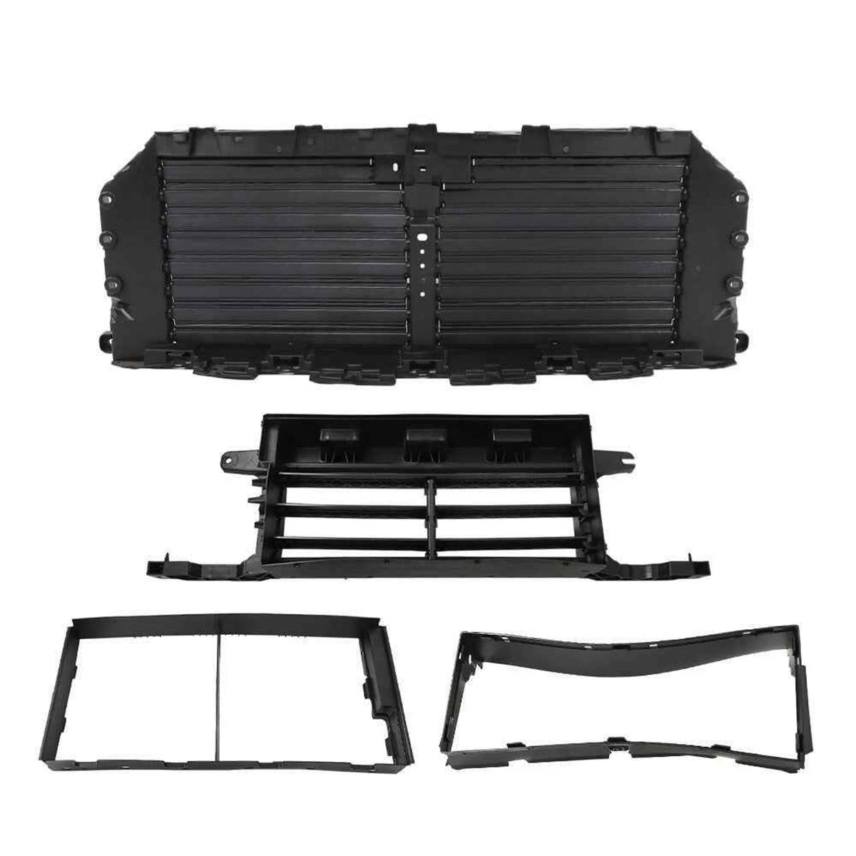 Upper Radiator Shutter Fit For 21-23 Ford F150 Upper+Lower Radiator Grille Shutter Assembly W ...