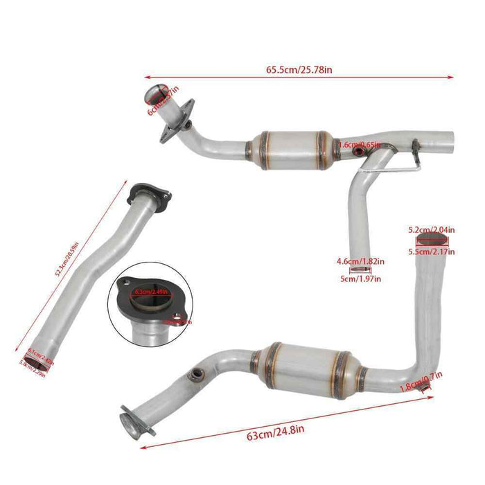 DURAFORCE For Jeep Liberty 3.7L 2005-2007 Y pipe with Catalytic Converters Direct Fit