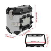 DURAFORCE 2×Silver 36L Hard Side Saddlebag Box Trunk Tour motorcycle panniers Side Case
