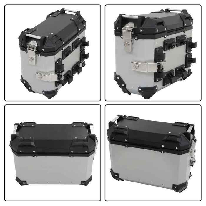 DURAFORCE 2×Silver 36L Hard Side Saddlebag Box Trunk Tour motorcycle panniers Side Case