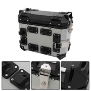 DURAFORCE 2×Silver 36L Hard Side Saddlebag Box Trunk Tour motorcycle panniers Side Case
