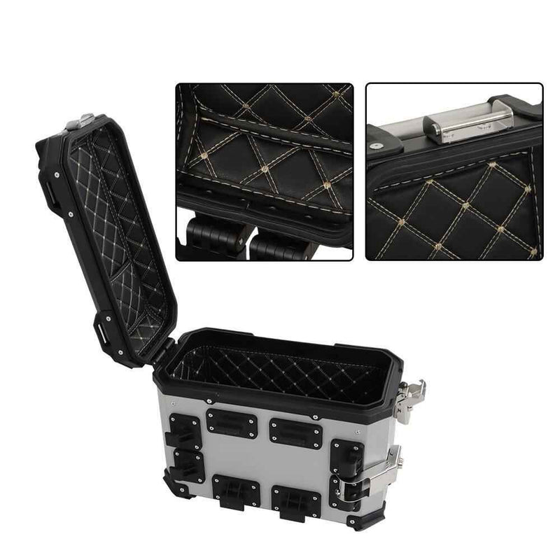 DURAFORCE 2×Silver 36L Hard Side Saddlebag Box Trunk Tour motorcycle panniers Side Case