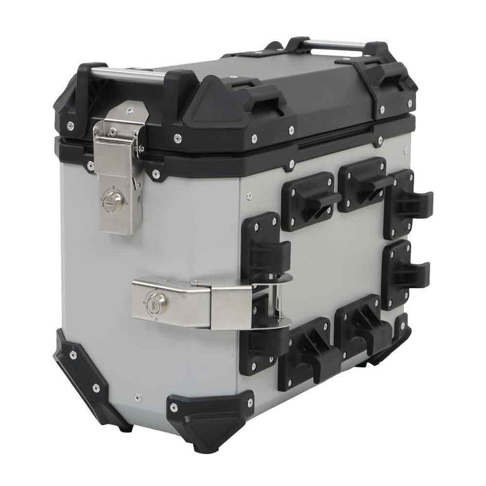 DURAFORCE 2×Silver 36L Hard Side Saddlebag Box Trunk Tour motorcycle panniers Side Case