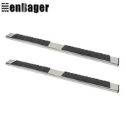DURAFORCE Black Silver Side Steps Running Boards 6" For 2019-2024 Dodge Ram 1500 Crew Cab
