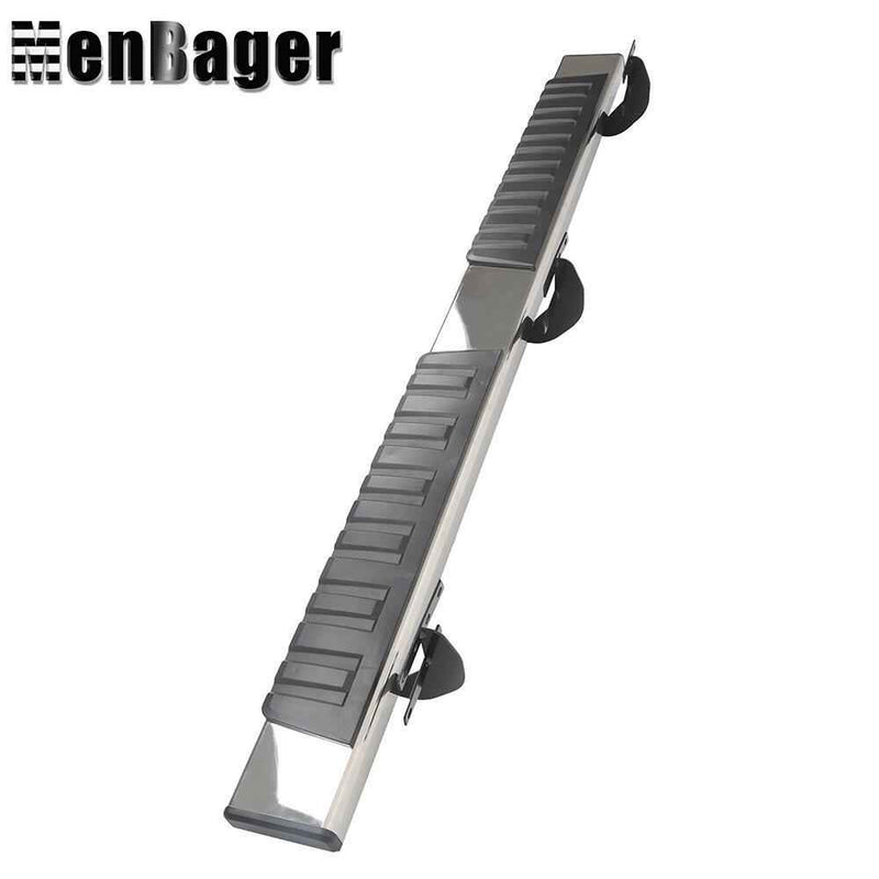 DURAFORCE Black Silver Side Steps Running Boards 6" For 2019-2024 Dodge Ram 1500 Crew Cab