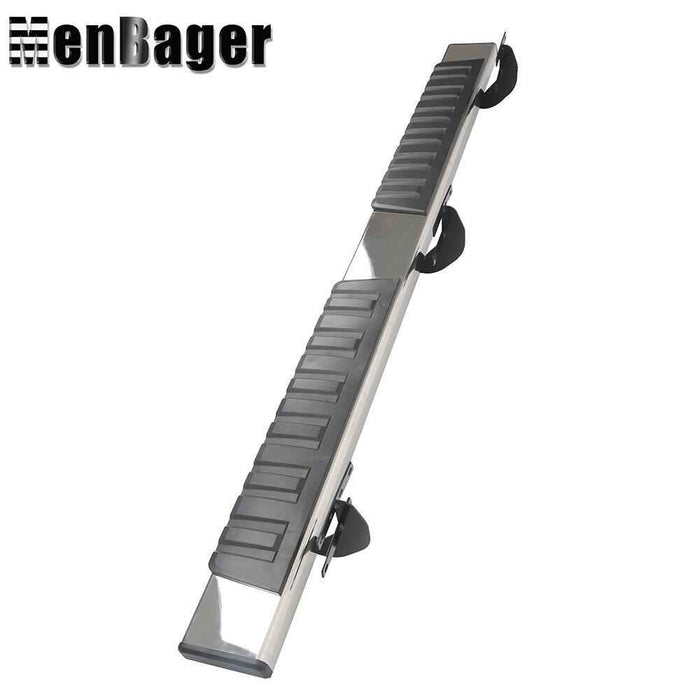 DURAFORCE Black Silver Side Steps Running Boards 6" For 2019-2024 Dodge Ram 1500 Crew Cab