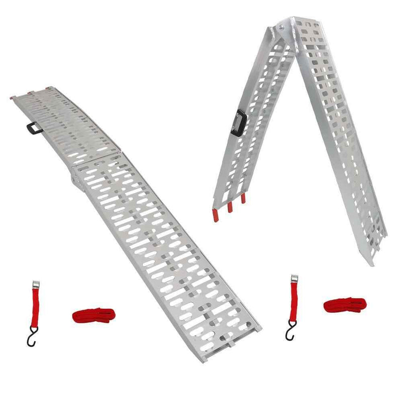 DURAFORCE ATV UTV 7.5' Aluminum Folding Loading Ramps For Truck Motorcycle Lawn Mower 2pcs