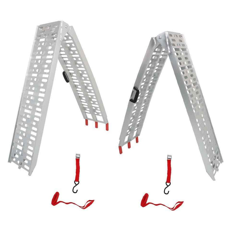 DURAFORCE ATV UTV 7.5' Aluminum Folding Loading Ramps For Truck Motorcycle Lawn Mower 2pcs