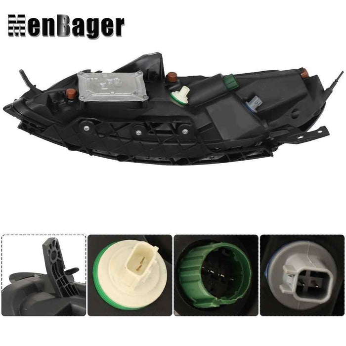 DURAFORCE For 2014-2018 Jeep Cherokee Pair Halogen Headlight Assembly w/LED DRL/Ballast