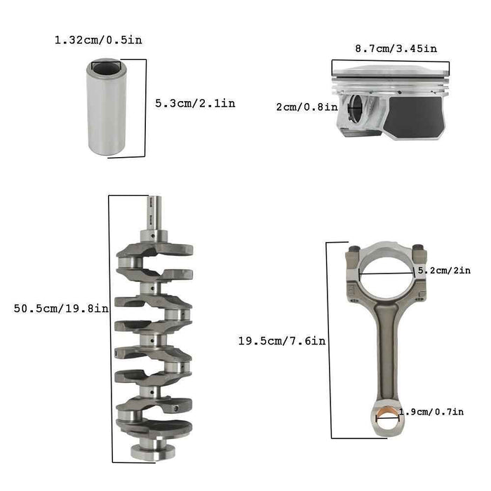 DURAFORCE Engine Rebuild Overhaul Kit+Bolts 2.4L For Chevy GMC Buick Pontiac Saturn Ecotec