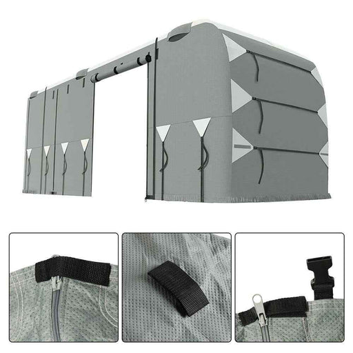 DURAFORCE Car Cover 4 Layers Air Vents & 4 Tire Covers For 30'-33' Motorhome Class A Gray