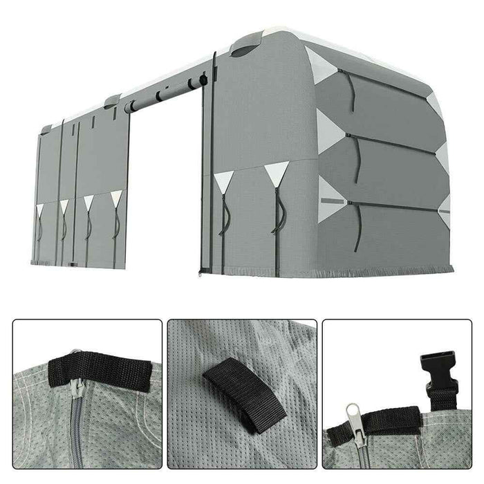 DURAFORCE Car Cover 4 Layers Air Vents & 4 Tire Covers For 30'-33' Motorhome Class A Gray