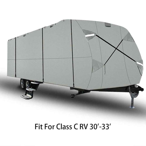 DURAFORCE Replacement RV Cover Waterproof UV Breathable For 30'-33' Travel Trailer Gray