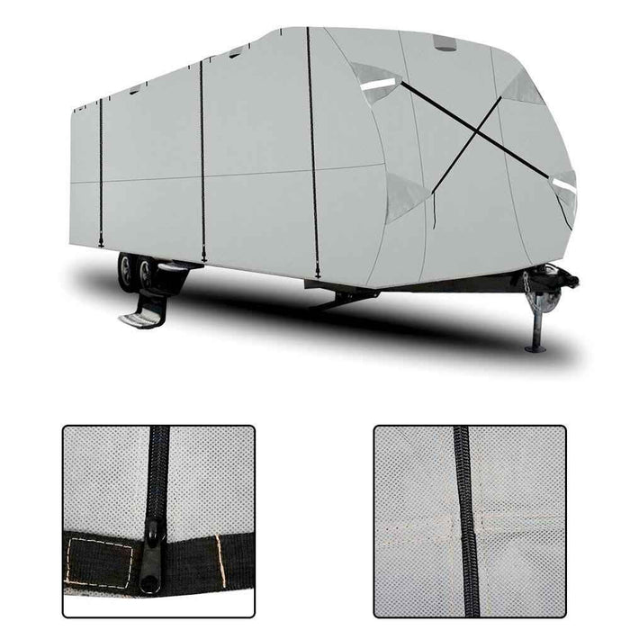 DURAFORCE Replacement RV Cover Waterproof UV Breathable For 30'-33' Travel Trailer Gray