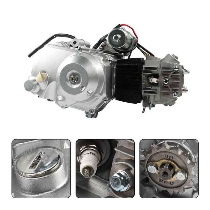DURAFORCE 4 Stroke 125cc ATV Engine Motor 3-Speed Semi Auto w/Reverse For ATV Quad Go Kart
