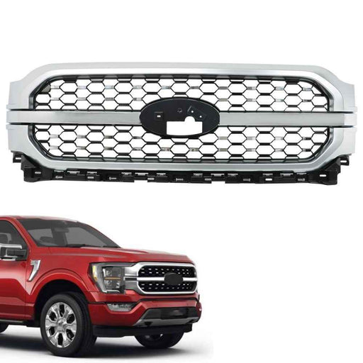 DURAFORCE Fit For 2021 2022 2023 Ford F-150 Front Upper Bumper Grille ABS Plastic Grill