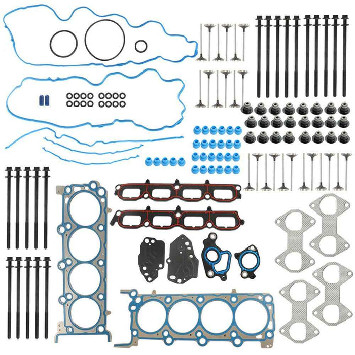 DURAFORCE Head Gasket Set Intake Exhaust Valves For Ford F-150 5.4L V8 Triton 3-VALVE SOHC
