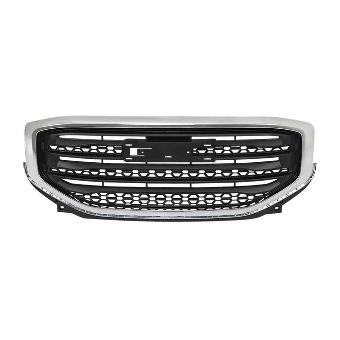 DURAFORCE Black Mesh Chrome Frame Grill For GMC Acadia SLE/SL 17 18 19 Front Upper Grille
