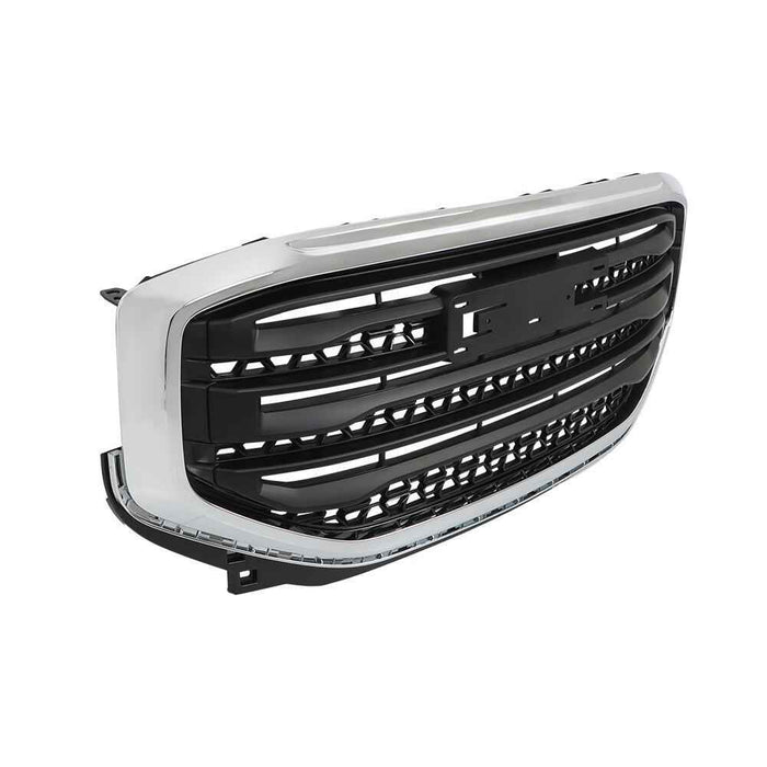 DURAFORCE Black Mesh Chrome Frame Grill For GMC Acadia SLE/SL 17 18 19 Front Upper Grille