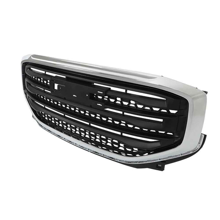 DURAFORCE Black Mesh Chrome Frame Grill For GMC Acadia SLE/SL 17 18 19 Front Upper Grille