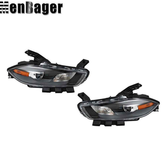 DURAFORCE Headlights Right&Left Side For 2013 2014 2015 2016 Dodge Dart Halogen W/O Bulbs