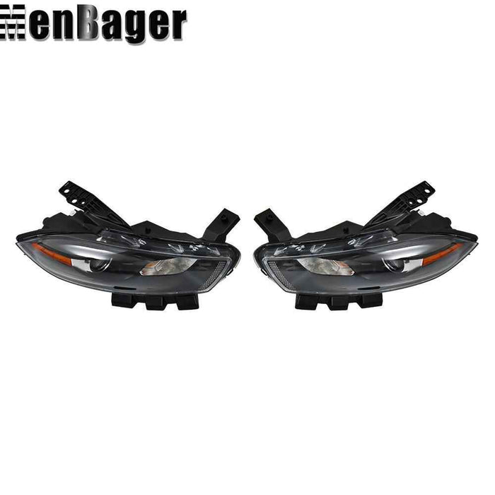 DURAFORCE Headlights Right&Left Side For 2013 2014 2015 2016 Dodge Dart Halogen W/O Bulbs
