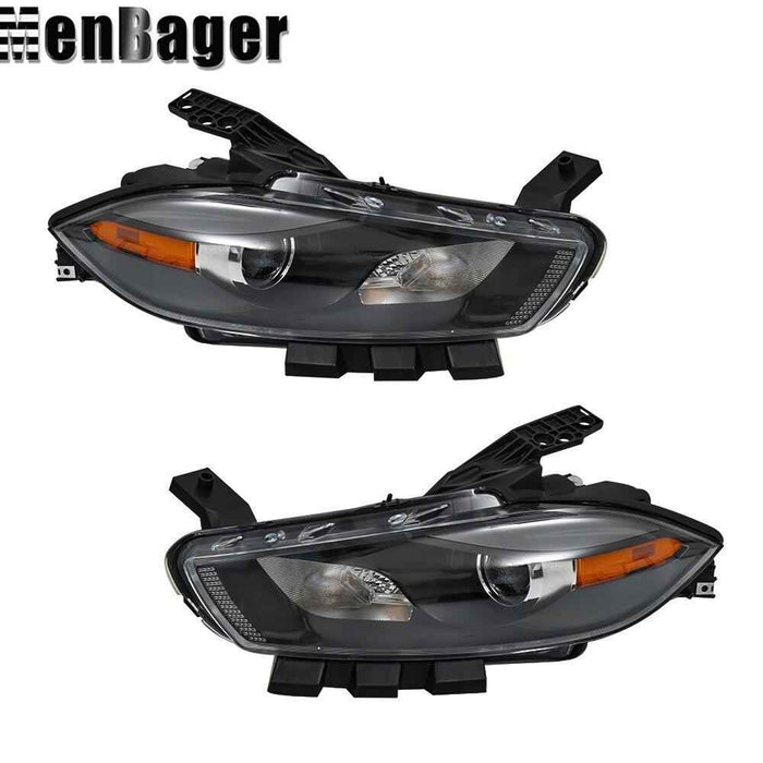 DURAFORCE Headlights Right&Left Side For 2013 2014 2015 2016 Dodge Dart Halogen W/O Bulbs
