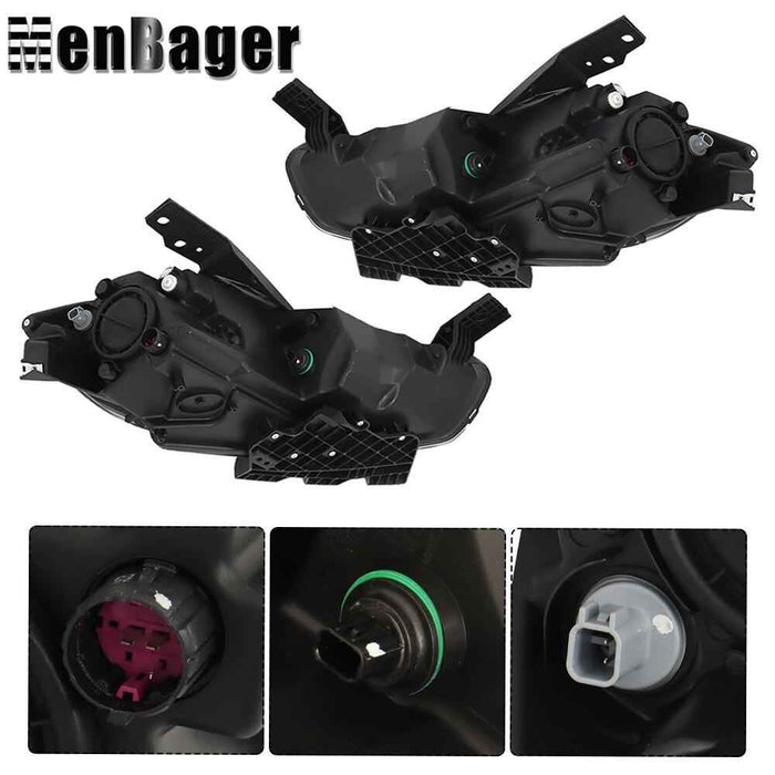 DURAFORCE Headlights Right&Left Side For 2013 2014 2015 2016 Dodge Dart Halogen W/O Bulbs