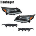 DURAFORCE Headlights Halogen W/O Bulb Black For Chevy Malibu 2013 14 2015 Headlamps