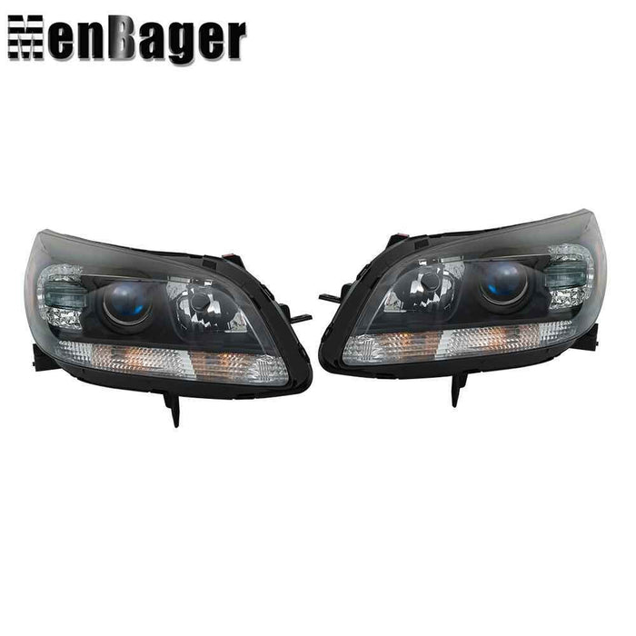 DURAFORCE Headlights Halogen W/O Bulb Black For Chevy Malibu 2013 14 2015 Headlamps
