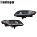 DURAFORCE Headlights Halogen W/O Bulb Black For Chevy Malibu 2013 14 2015 Headlamps