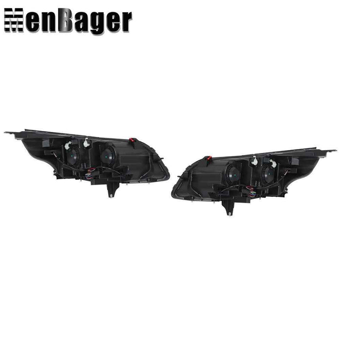 DURAFORCE Headlights Halogen W/O Bulb Black For Chevy Malibu 2013 14 2015 Headlamps